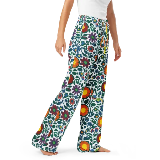 Folk Garden Riot on a Women's Pajama Pants