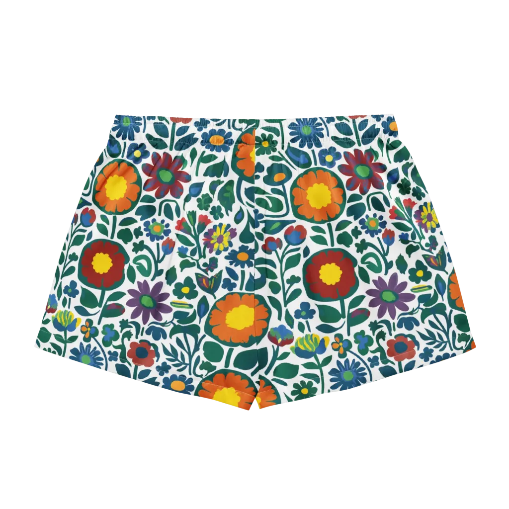 Folk Garden Riot on Women's Pajama Shorts — Back