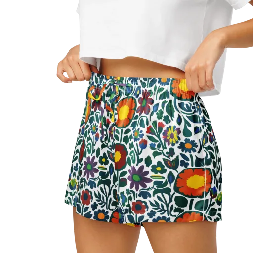 Folk Garden Riot on a Women's Pajama Shorts