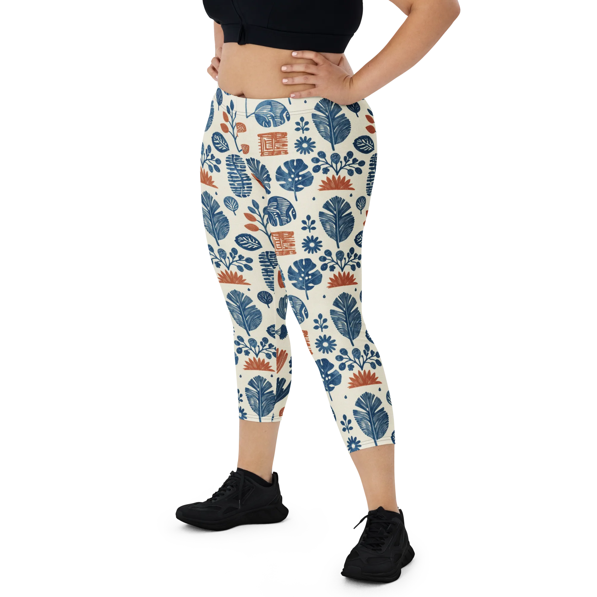 Terracotta Tides on Capri Leggings — Front