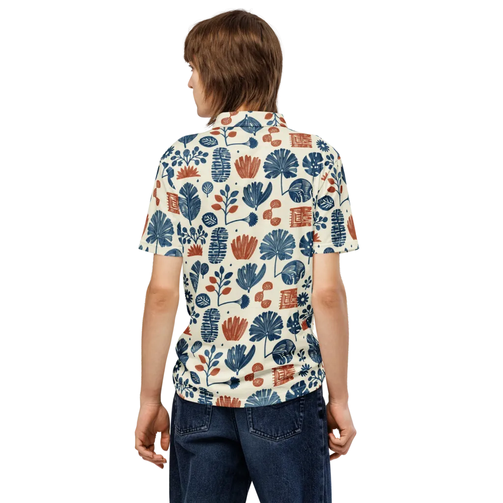 Terracotta Tides on Men's Slim Fit Polo Shirt — Back