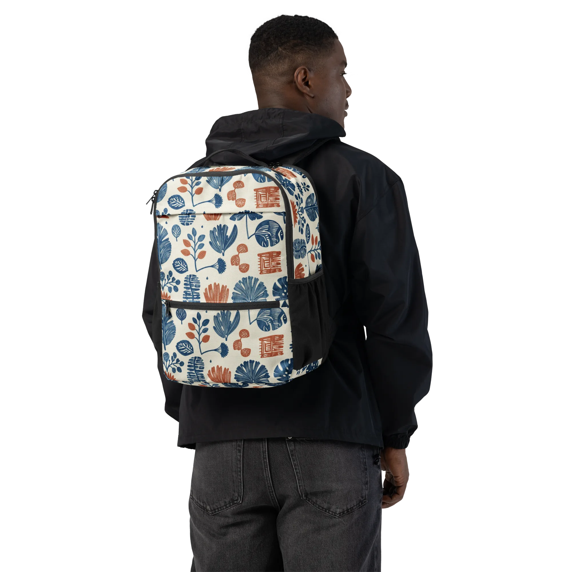Terracotta Tides on Utility Backpack — Back
