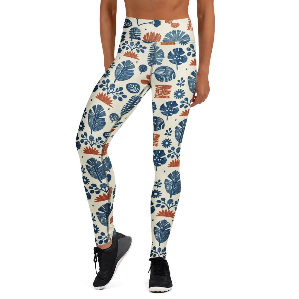 Terracotta Tides on Yoga Leggings — Front