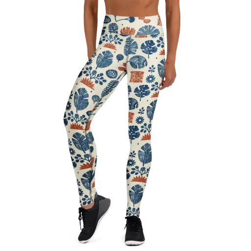 Terracotta Tides on a Yoga Leggings