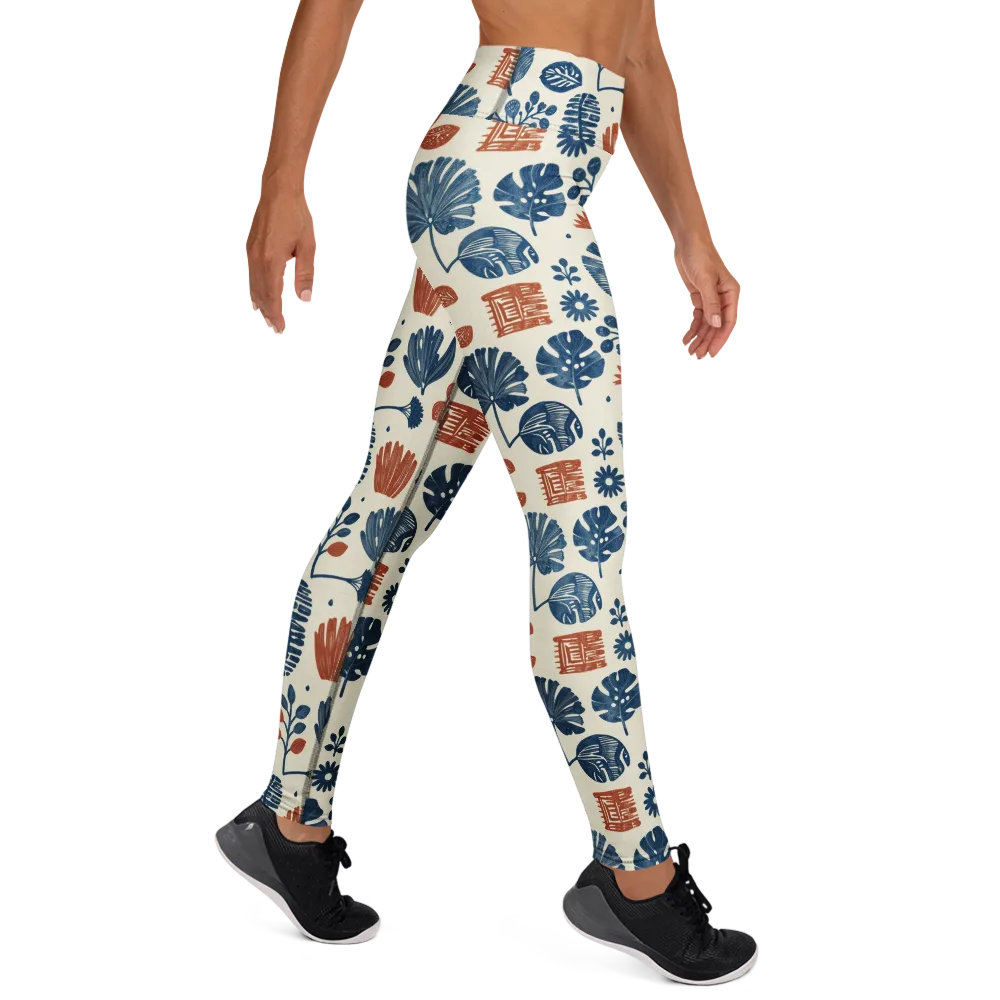 Terracotta Tides on Yoga Leggings — Right