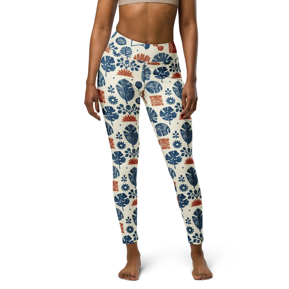 Terracotta Tides on Yoga Leggings — Front