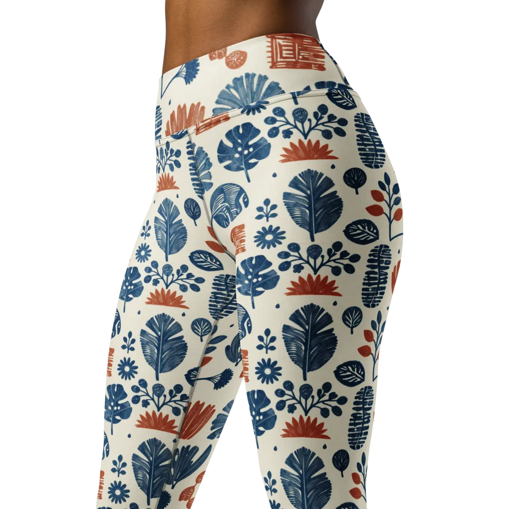 Terracotta Tides on Yoga Leggings — Left Front