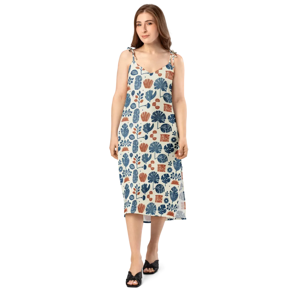 Terracotta Tides on Slip Dress — Front