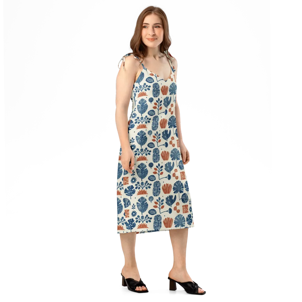Terracotta Tides on Slip Dress — Right Front