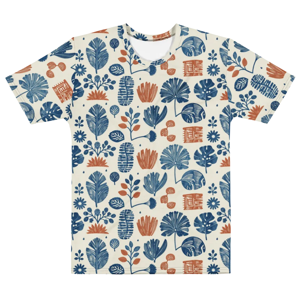 Terracotta Tides on Men's Cotton Crew Neck T-Shirt — Front