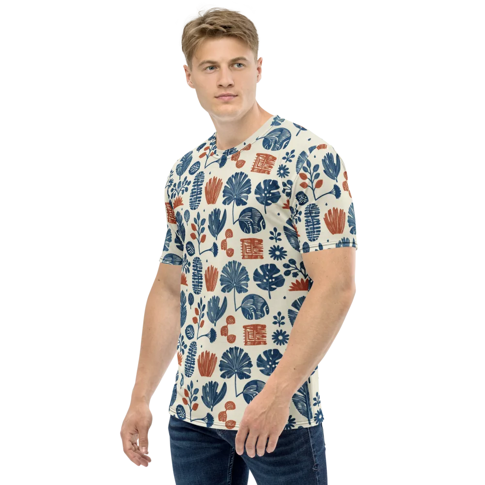 Terracotta Tides on Men's Crew Neck T-Shirt — Left