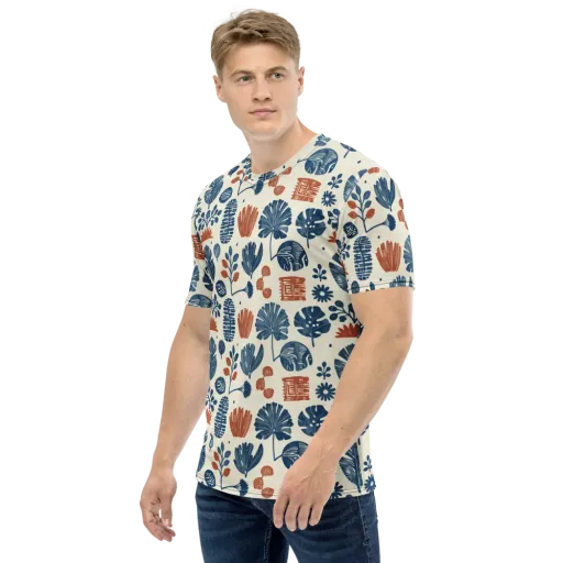 Terracotta Tides on a Men's Crew Neck T-Shirt