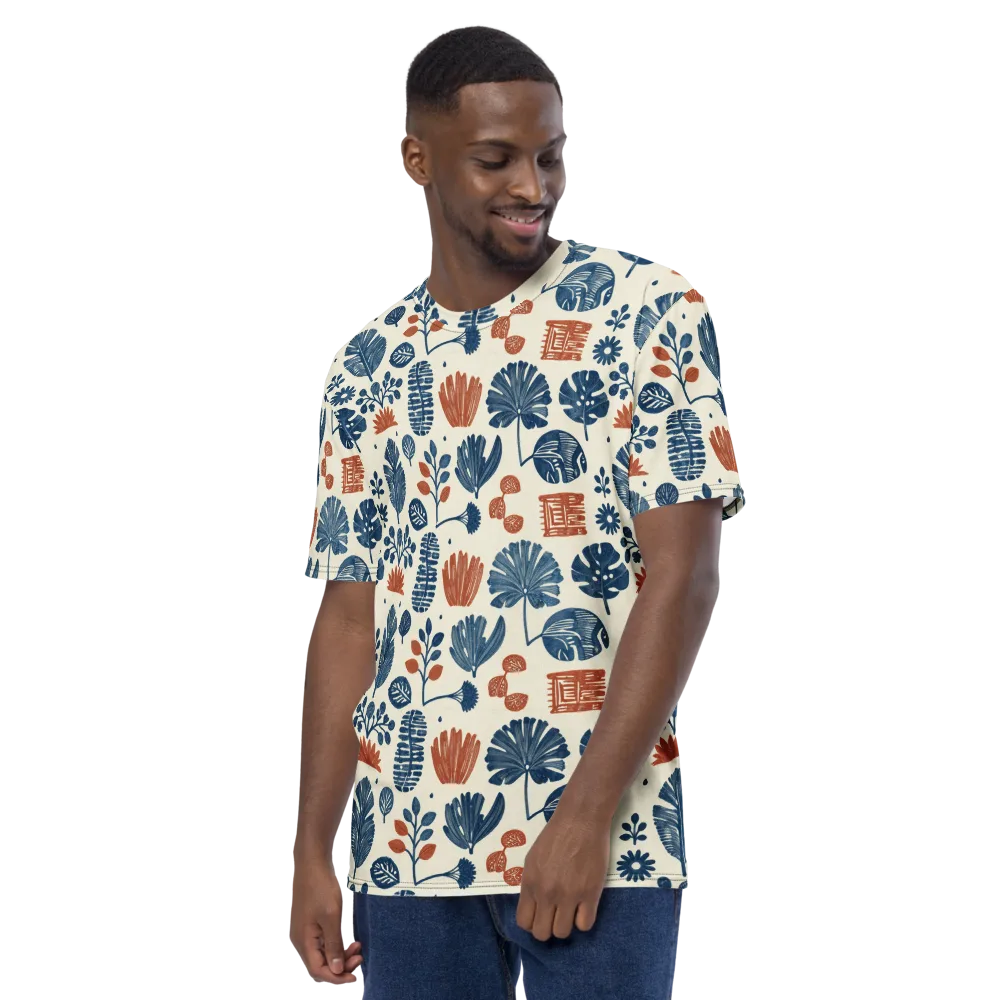 Terracotta Tides on Men's Crew Neck T-Shirt — Left