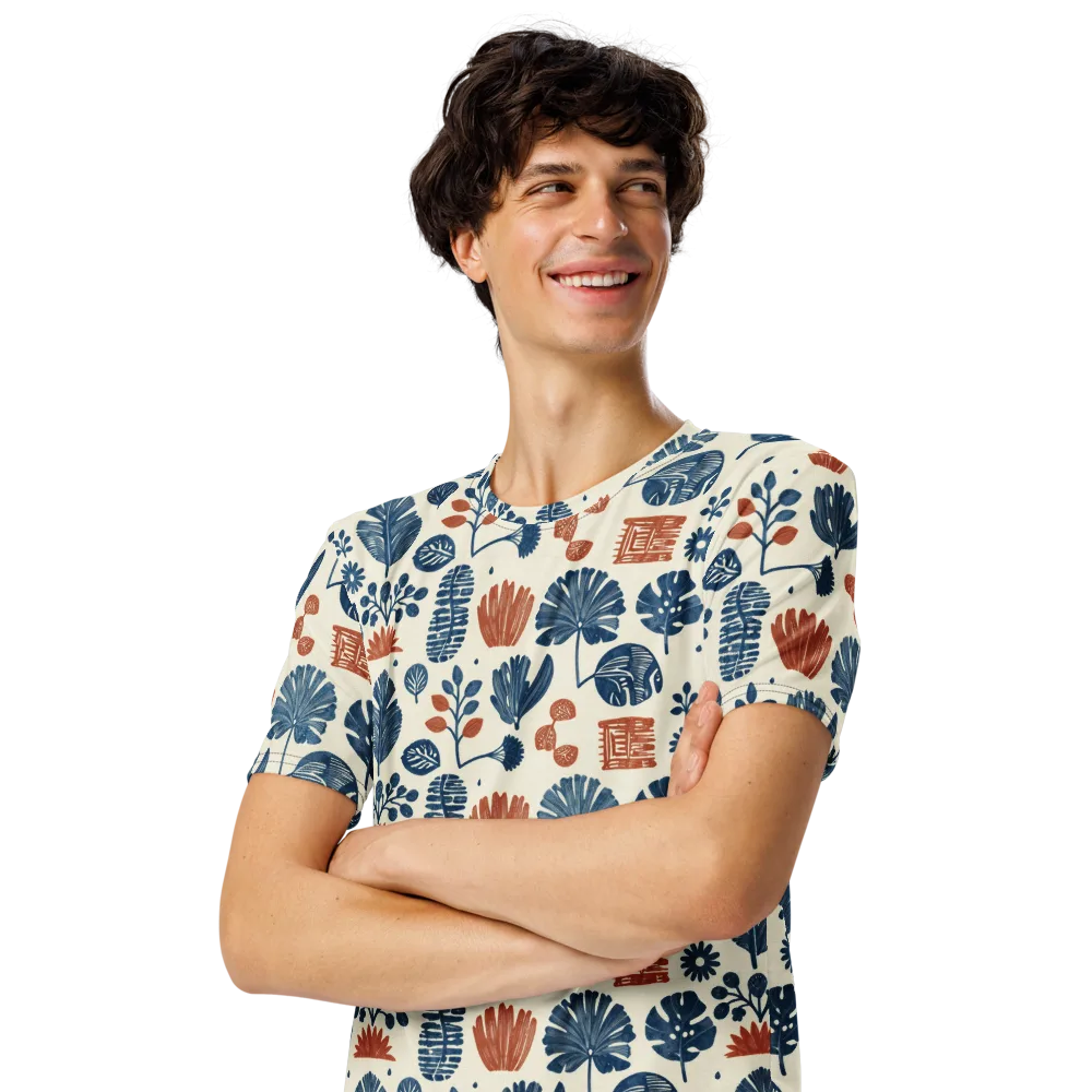 Terracotta Tides on Men's Crew Neck T-Shirt — Left Front
