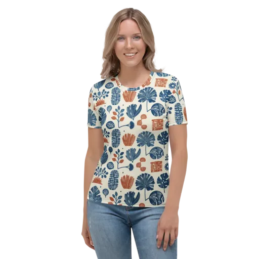 Terracotta Tides on a Women's Crew Neck T-Shirt