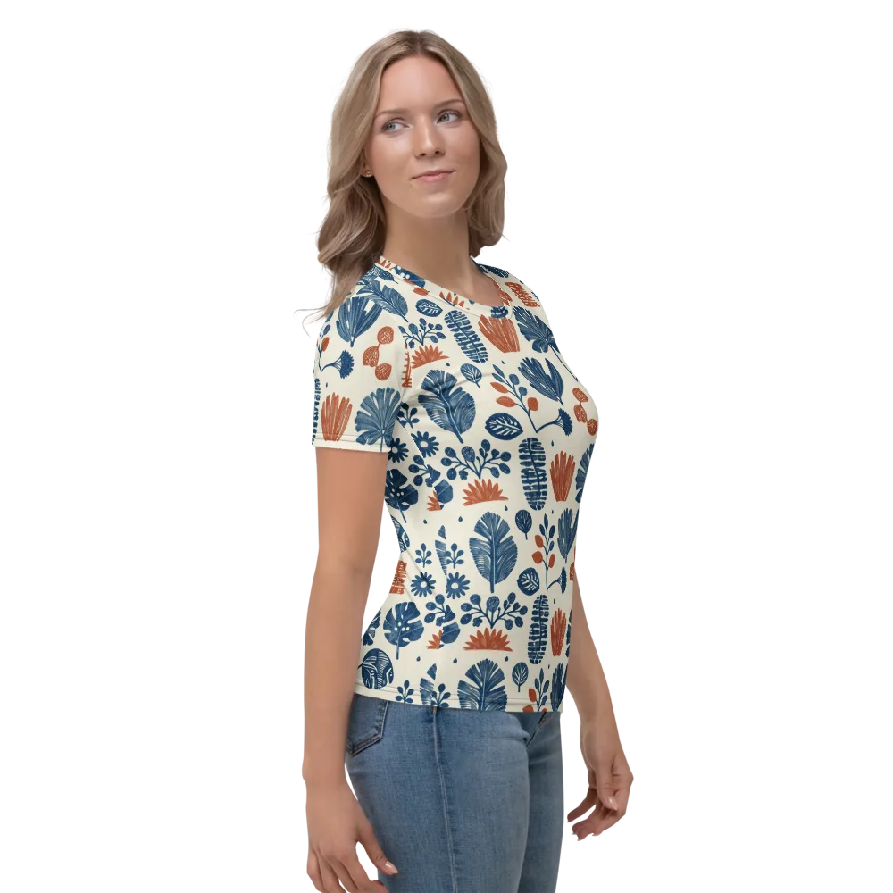 Terracotta Tides on Women's Crew Neck T-Shirt — Right