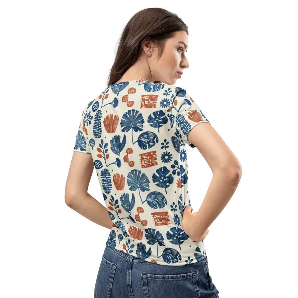 Terracotta Tides on Women's Crew Neck T-Shirt — Back