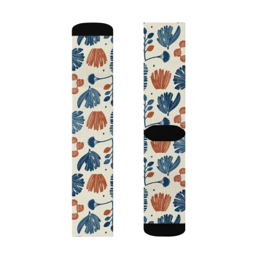 Terracotta Tides on a Socks