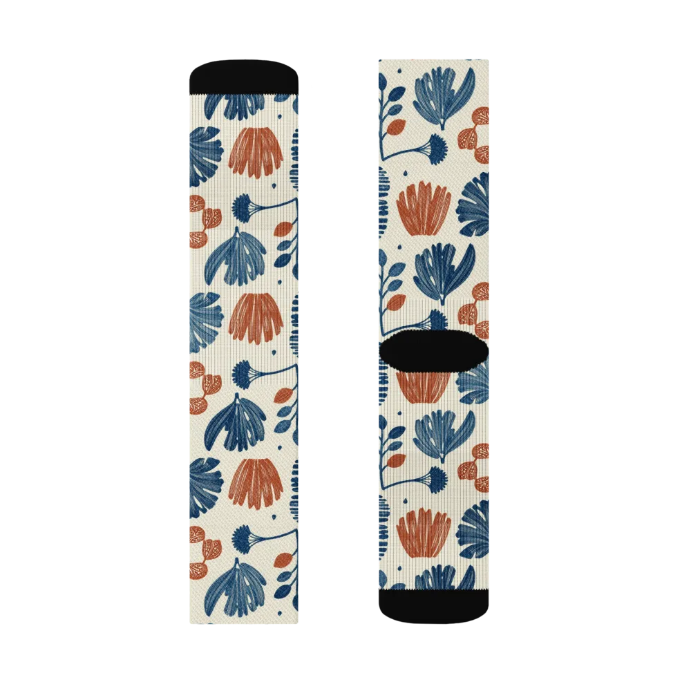 Terracotta Tides on Socks — Right Sock