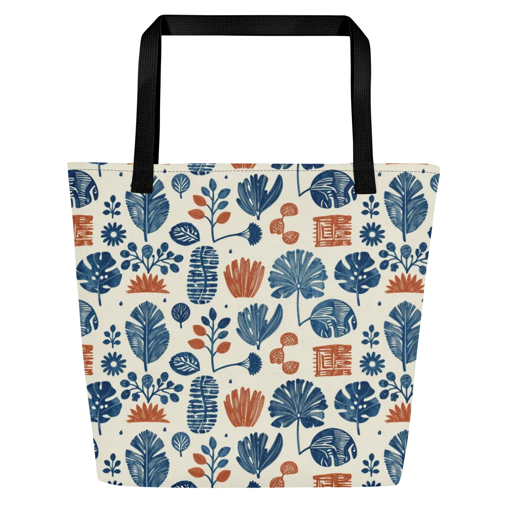 Terracotta Tides on Large Tote Bag W/ Pocket — Front