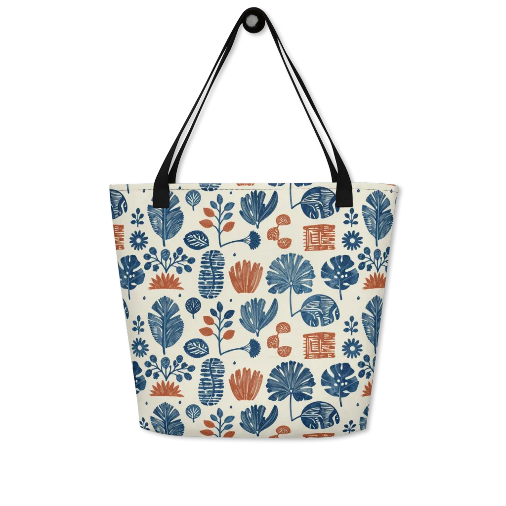 Terracotta Tides on Large Tote Bag W/ Pocket — Front