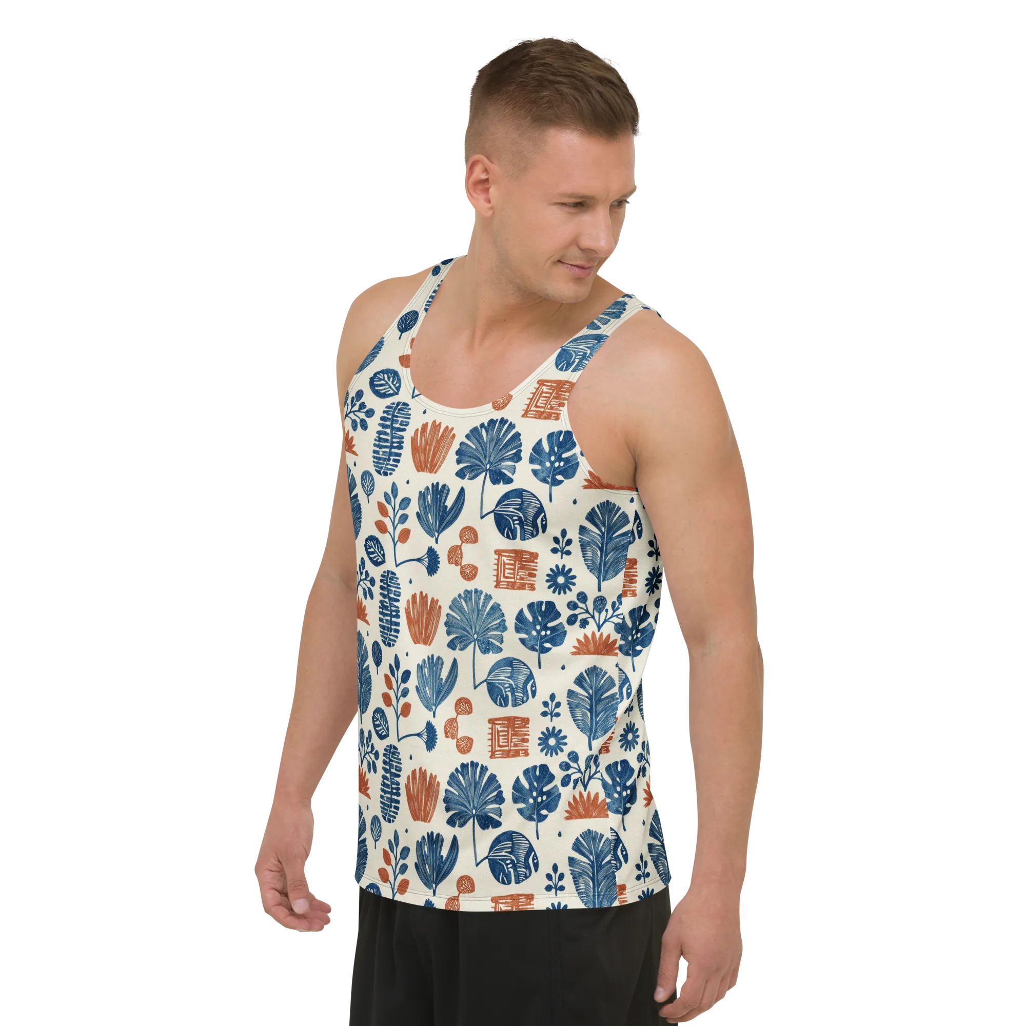 Terracotta Tides on Men's Tank Top — Left Front
