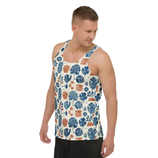 Terracotta Tides on a Men's Tank Top
