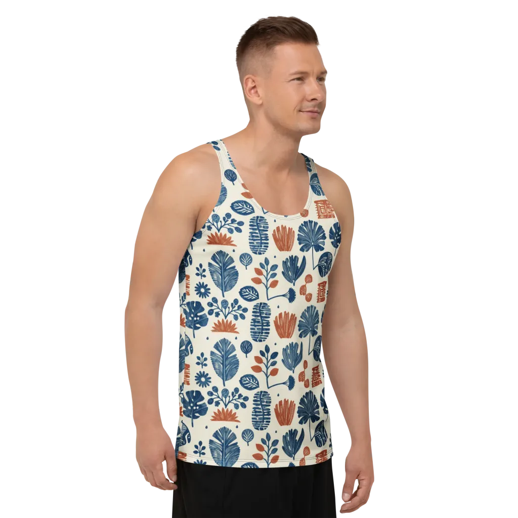 Terracotta Tides on Men's Tank Top — Right Front