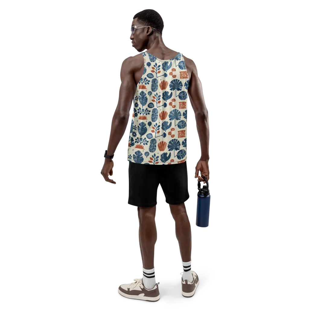 Terracotta Tides on Men's Tank Top — Back