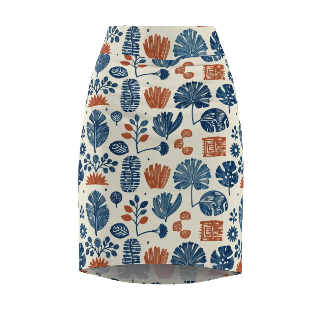Terracotta Tides on Pencil Skirt — Front