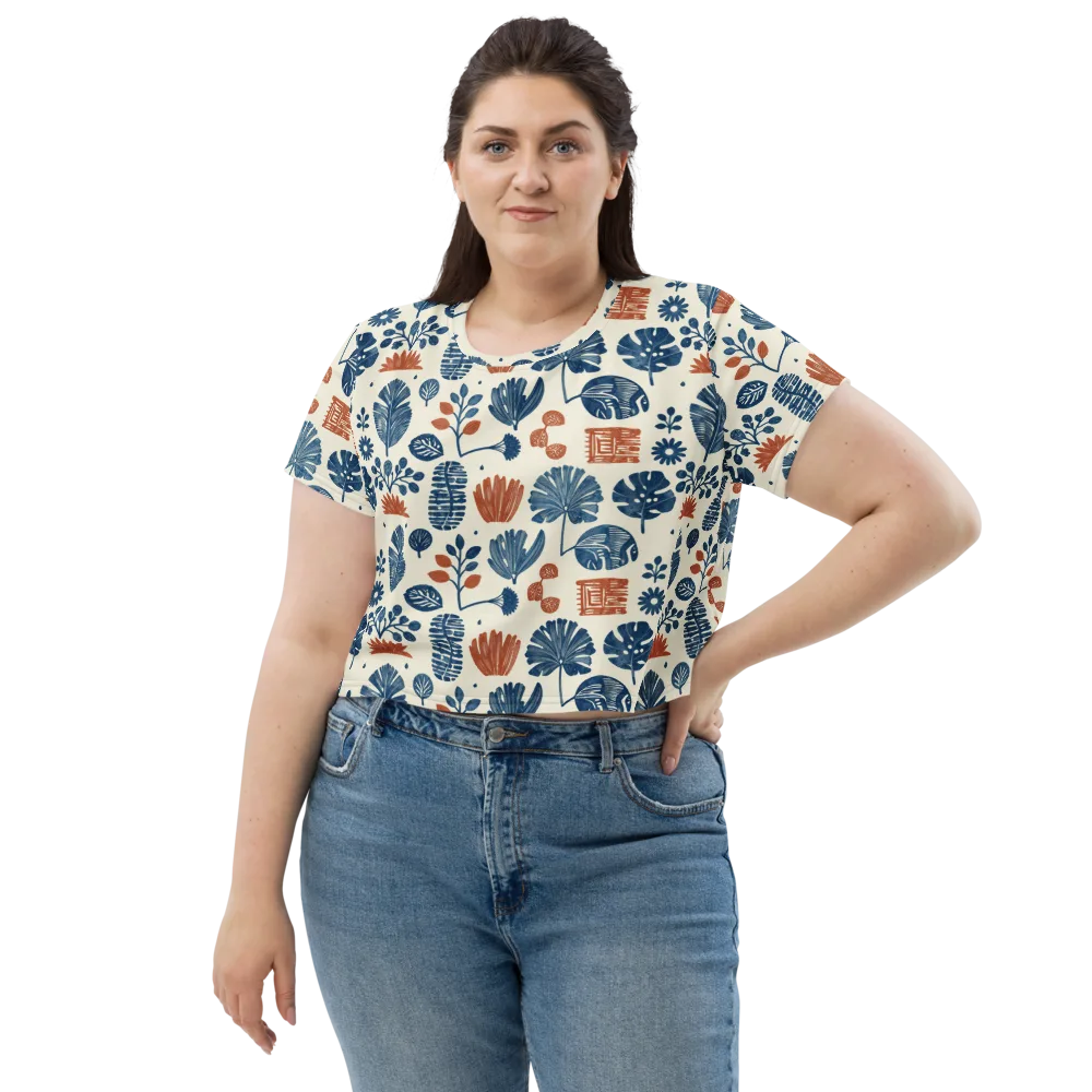 Terracotta Tides on Crop Tee — Front