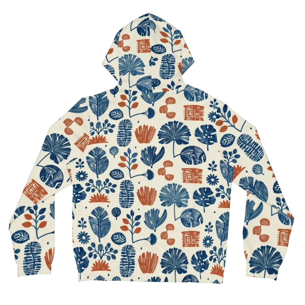 Terracotta Tides on Women's Full-Zip Hoodie — Back