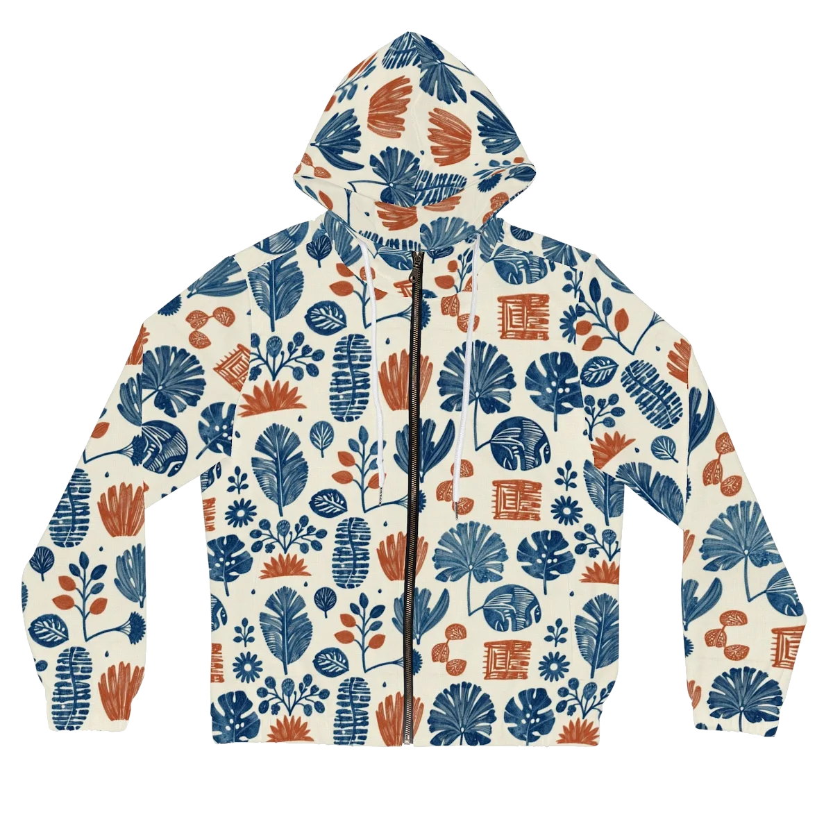 Terracotta Tides on Women's Full-Zip Hoodie — Front