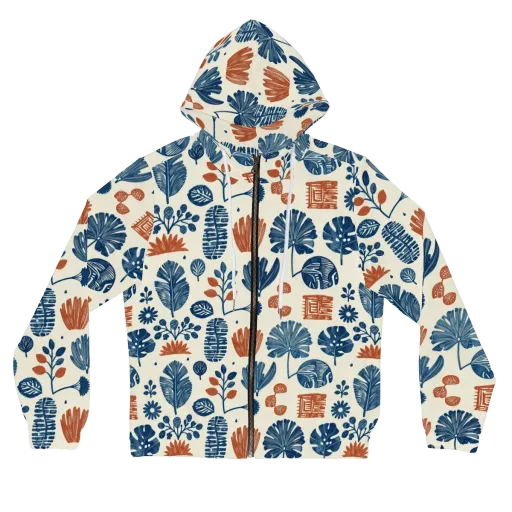 Terracotta Tides on a Women's Full-Zip Hoodie