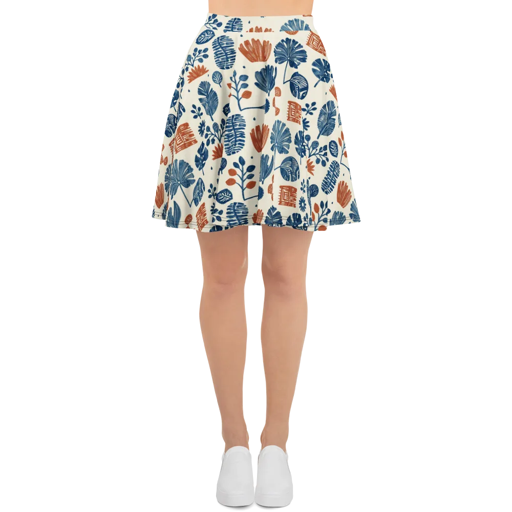 Terracotta Tides on Skater Skirt — Front