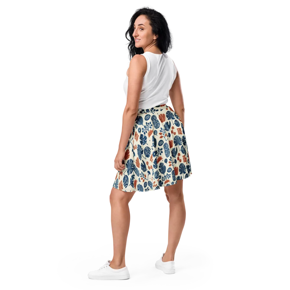 Terracotta Tides on Skater Skirt — Back