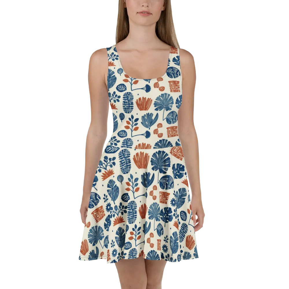 Terracotta Tides on Skater Dress — Front