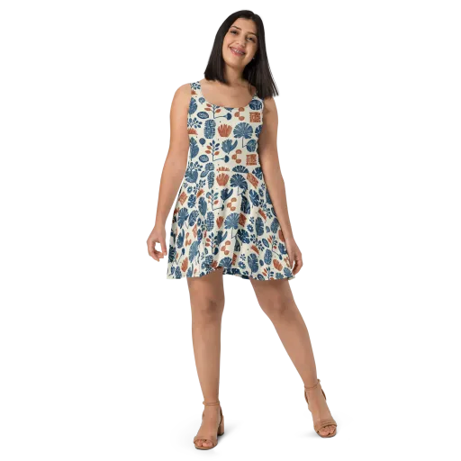 Terracotta Tides on a Skater Dress