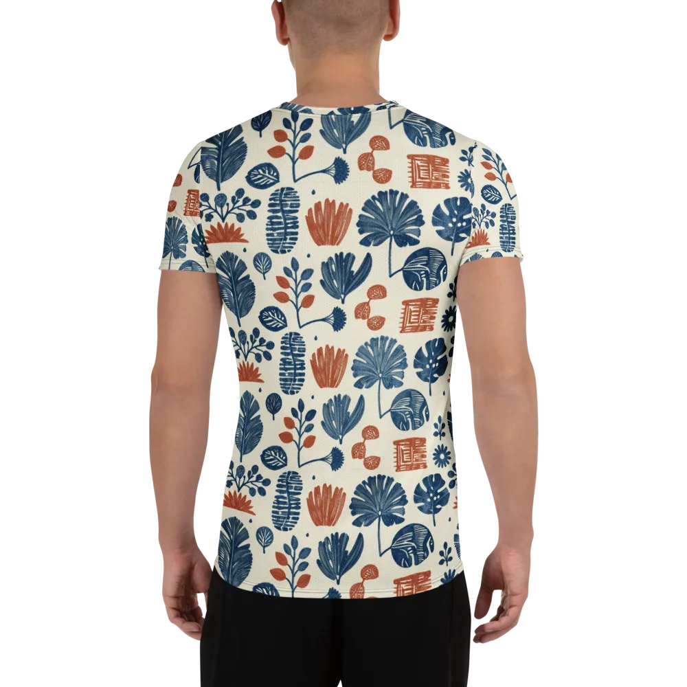 Terracotta Tides on Men's Athletic T-Shirt — Back