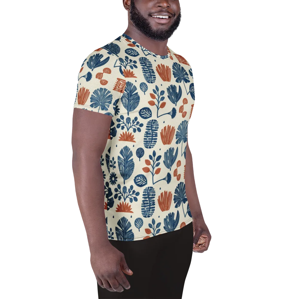 Terracotta Tides on Men's Athletic T-Shirt — Right