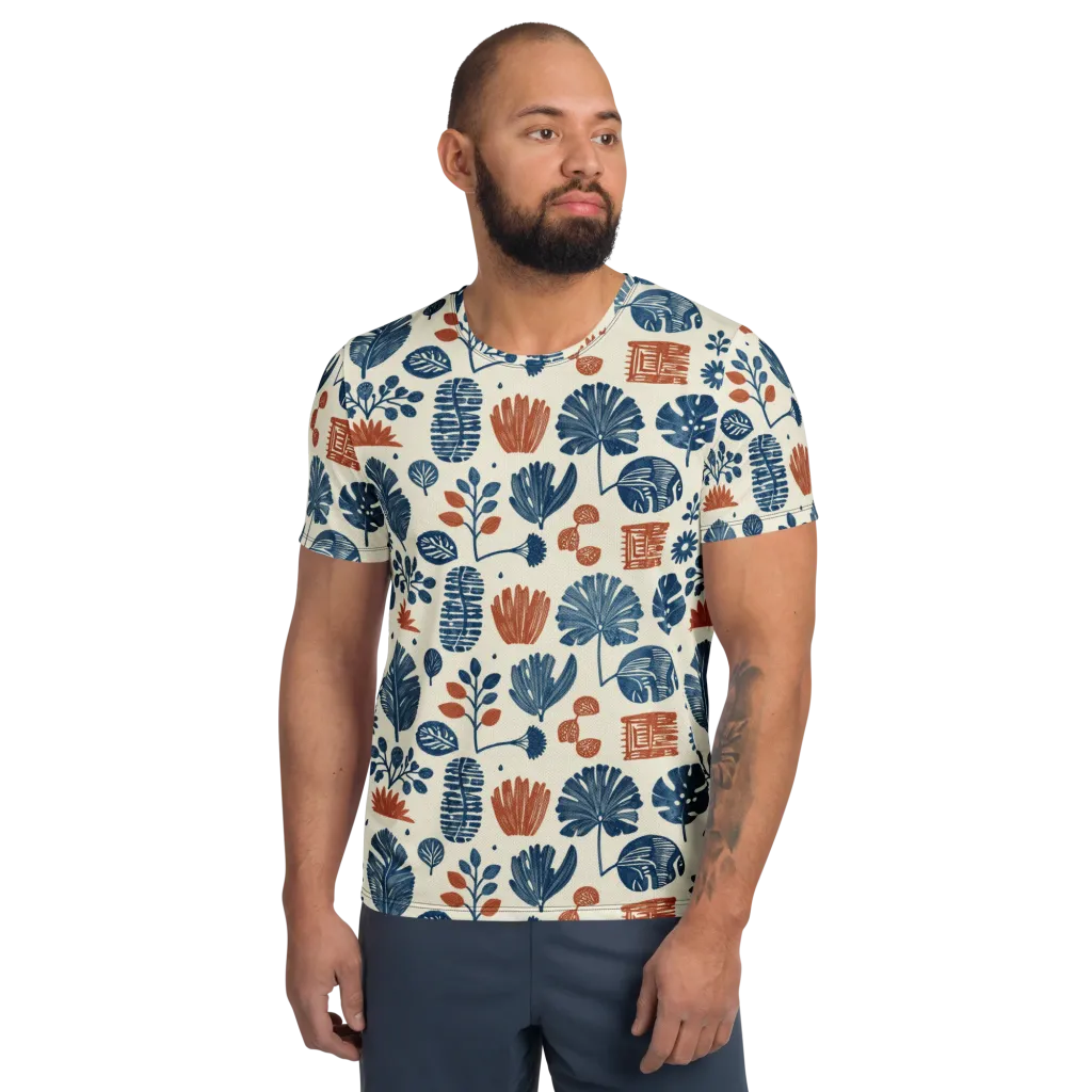 Terracotta Tides on Men's Athletic T-Shirt — Front
