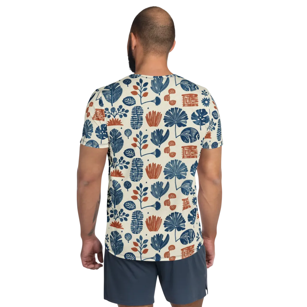 Terracotta Tides on Men's Athletic T-Shirt — Back