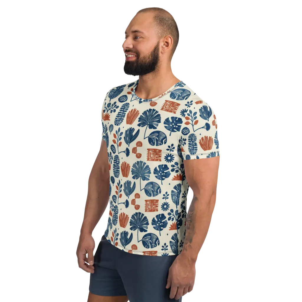 Terracotta Tides on Men's Athletic T-Shirt — Left