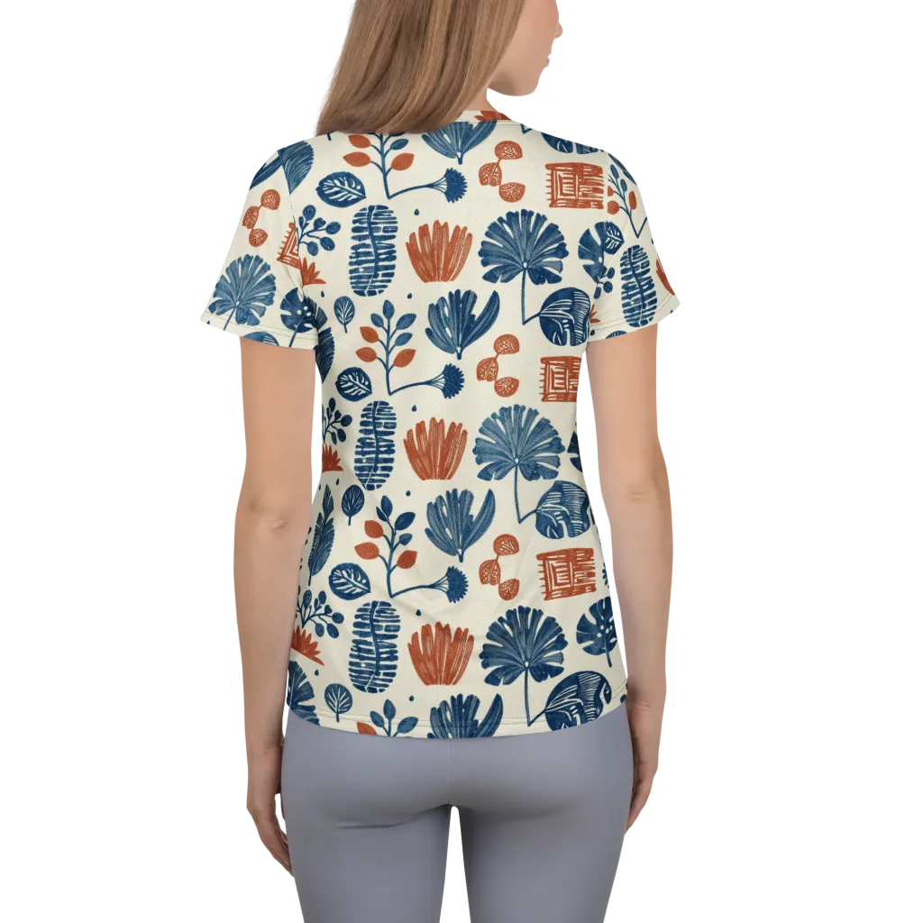 Terracotta Tides on Women's Athletic T-Shirt — Back