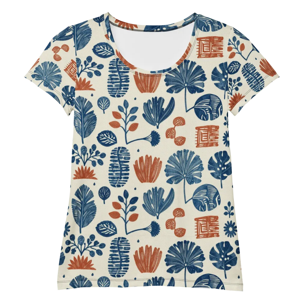 Terracotta Tides on Women's Athletic T-Shirt — Front