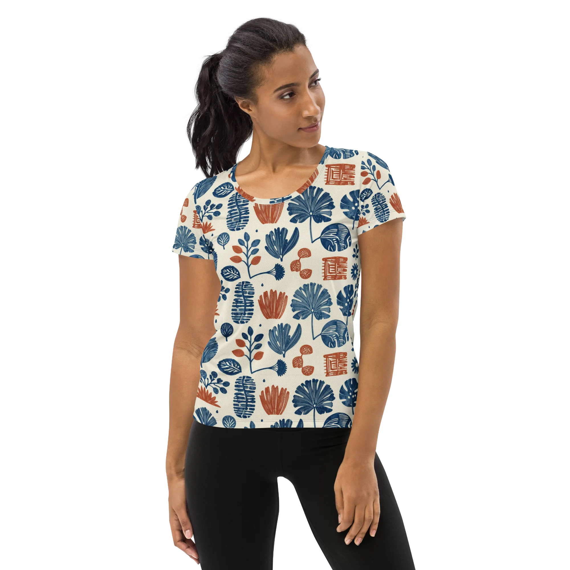 Terracotta Tides on Women's Athletic T-Shirt — Front
