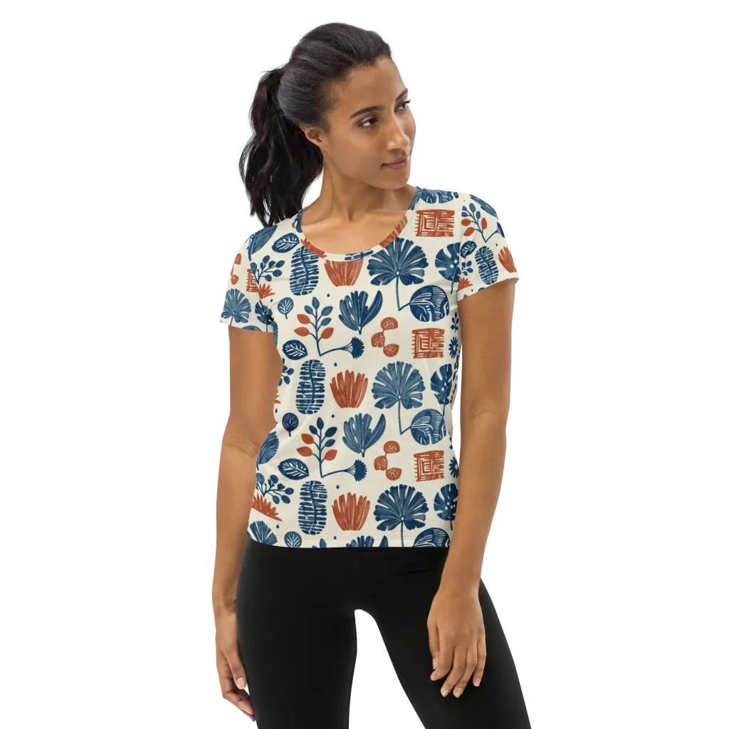 Terracotta Tides on Women's Athletic T-Shirt — Front