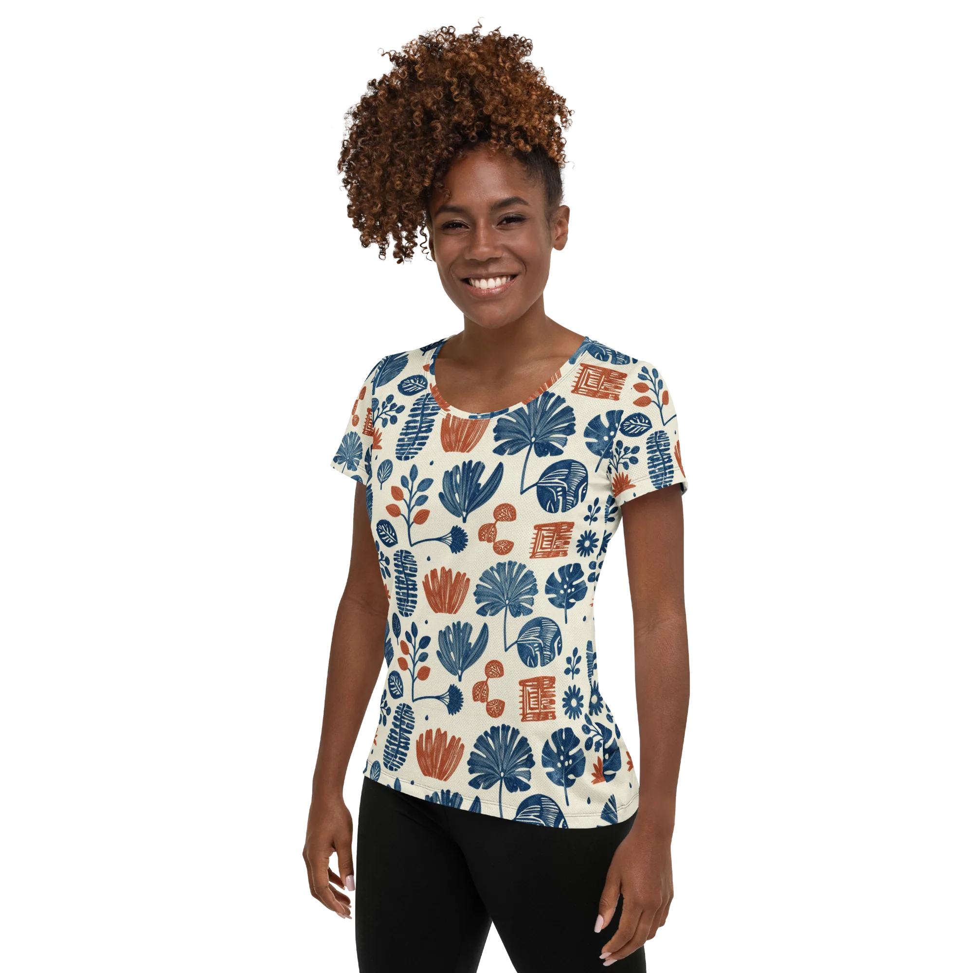 Terracotta Tides on Women's Athletic T-Shirt — Left