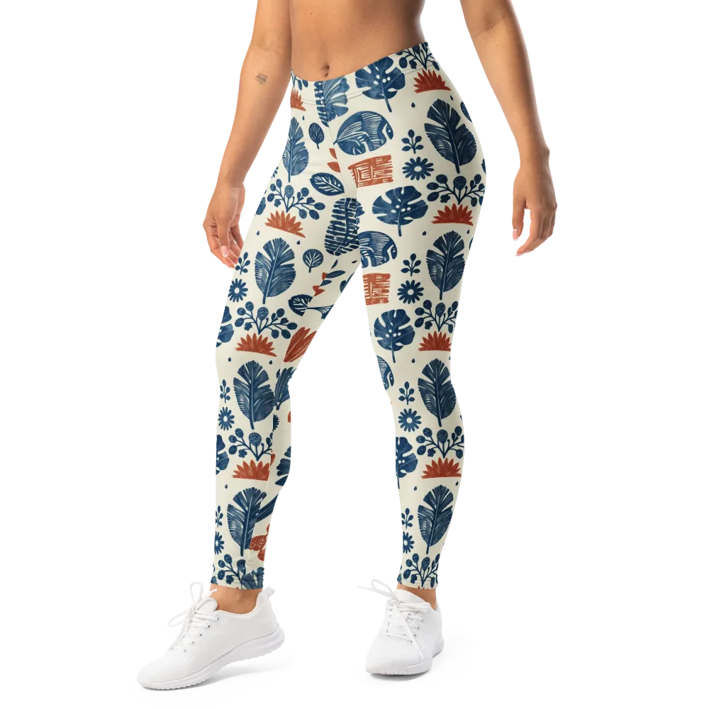 Terracotta Tides on Leggings — Left Front