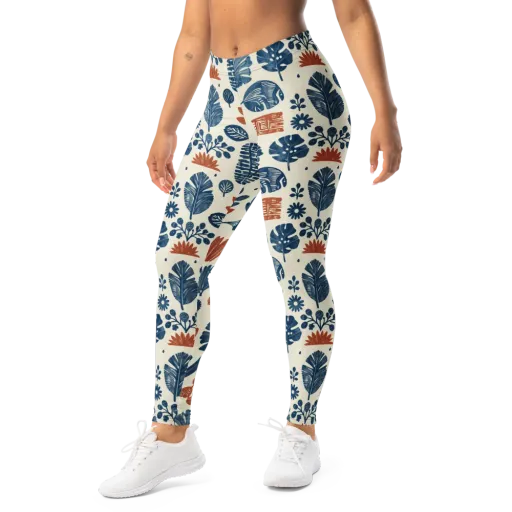 Terracotta Tides on a Leggings